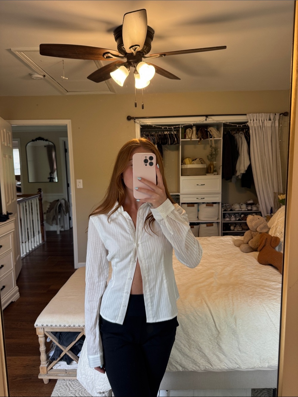 Classic White Button-Up Shirt